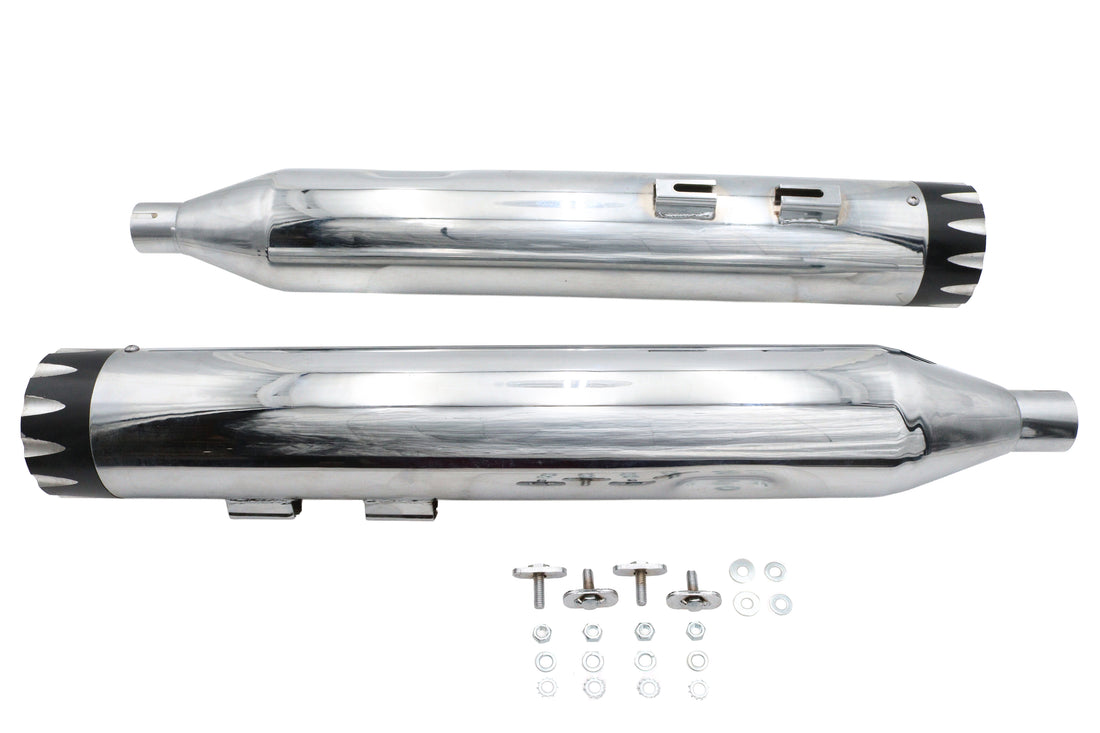 30-1916 - Wyatt Gatling Muffler Set Chrome With Black Revolver Tips by Wyatt Gatling