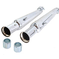 Chrome 20 inch Megaphone Upsweep Slip On Muffler Set