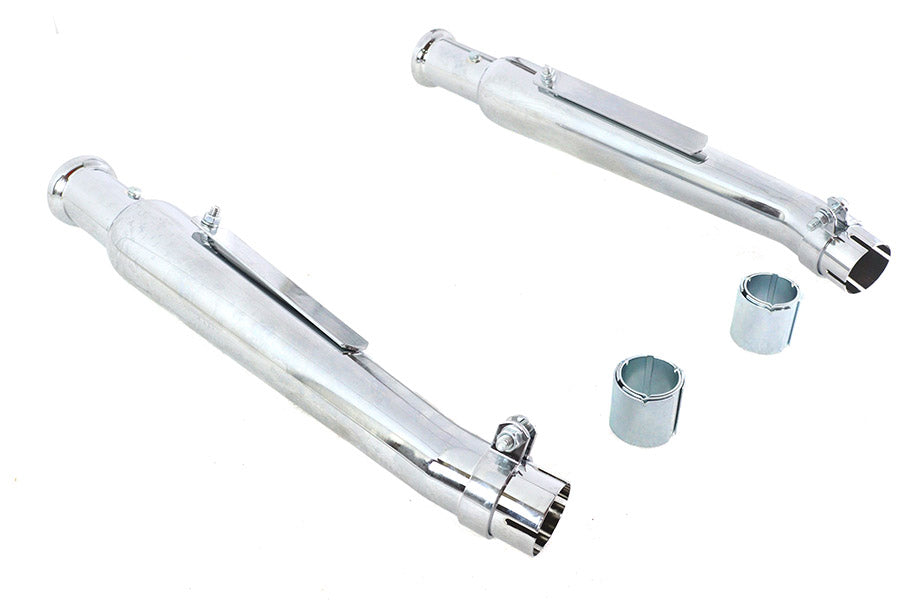 Chrome 20 inch Megaphone Upsweep Slip On Muffler Set