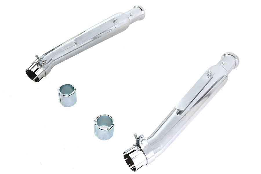 Chrome 20 inch Megaphone Upsweep Slip On Muffler Set