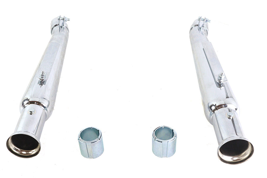 Chrome 20 inch Megaphone Upsweep Slip On Muffler Set