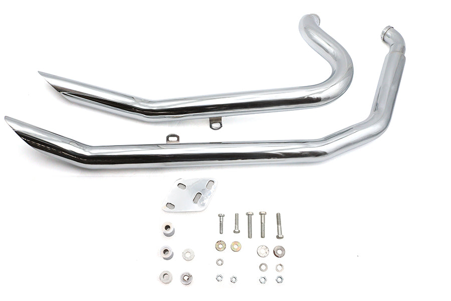 30-2201 - Big Growl Exhaust Upswept Double Barrel Drag Pipe Set Chrome by Ultima