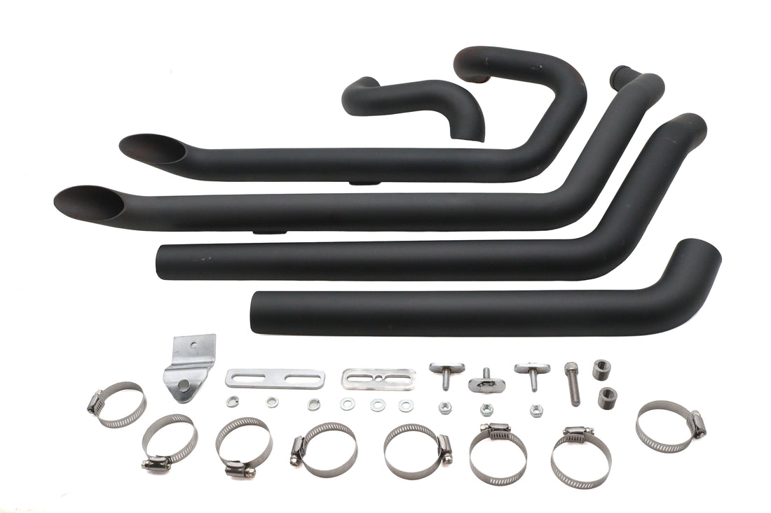 30-2476 - Wyatt Gatling FXST Street Fighter Drag Pipe Set Black by Wyatt Gatling
