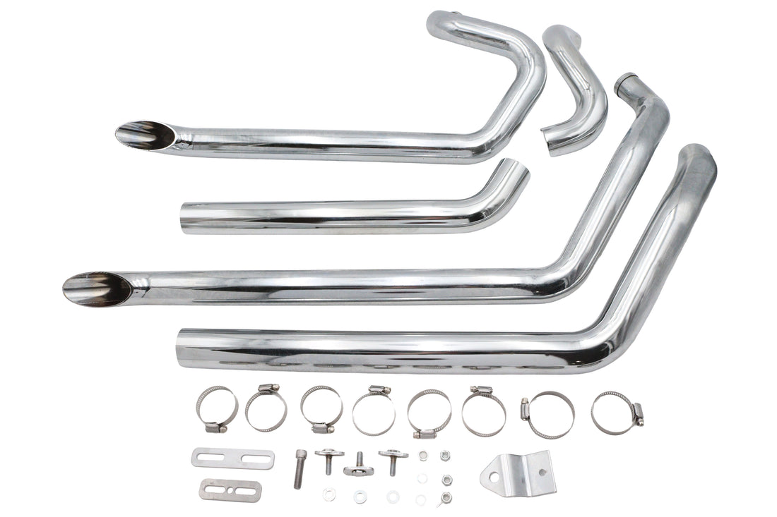 30-2477 - Wyatt Gatling FXST Street Fighter Drag Pipe Set Chrome by Wyatt Gatling