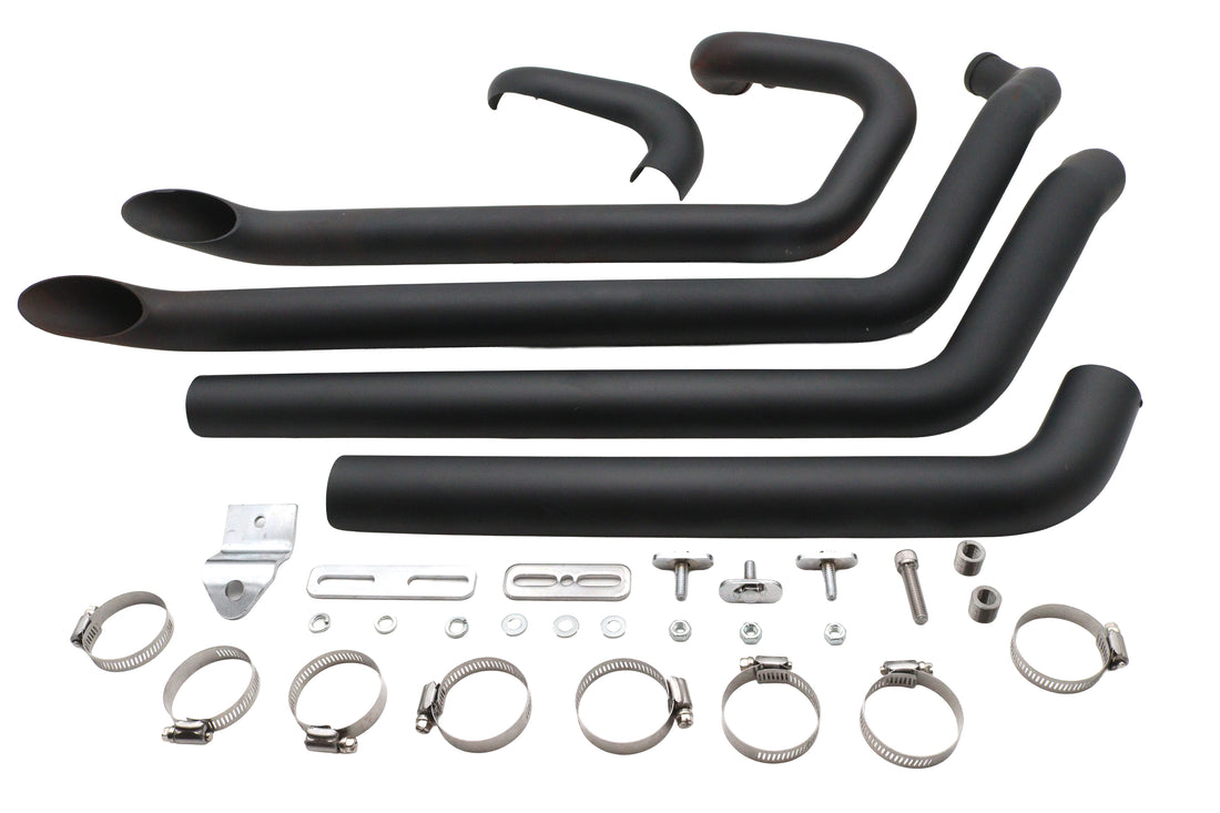 30-2478 - Wyatt Gatling FXST Street Fighter Drag Pipe Set Black by Wyatt Gatling