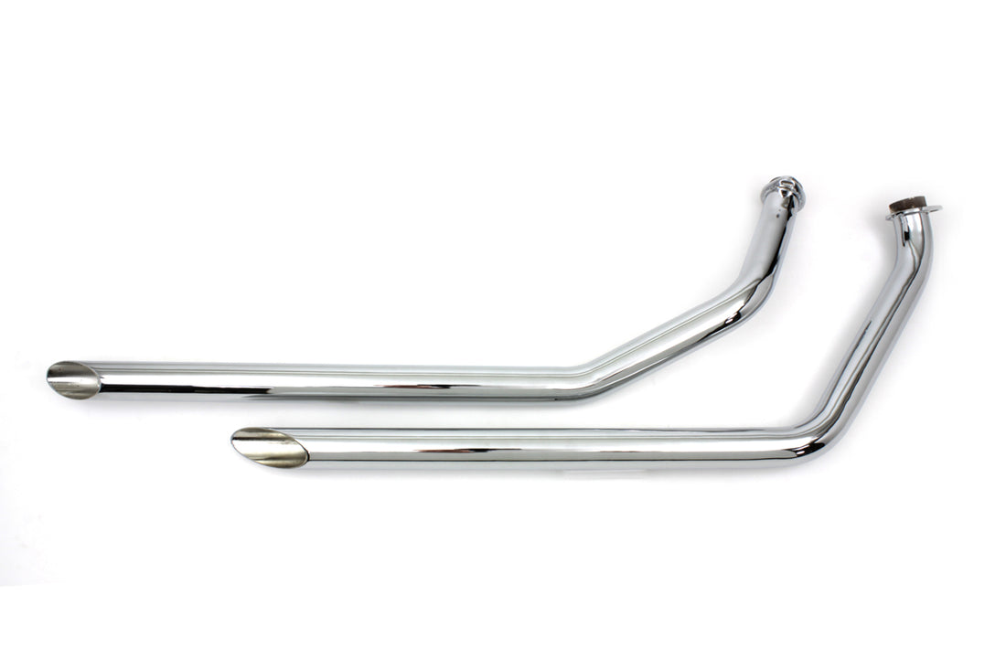 30-3017 - MCM Exhaust Drag Pipe Set Slash Cut Chrome by MCM