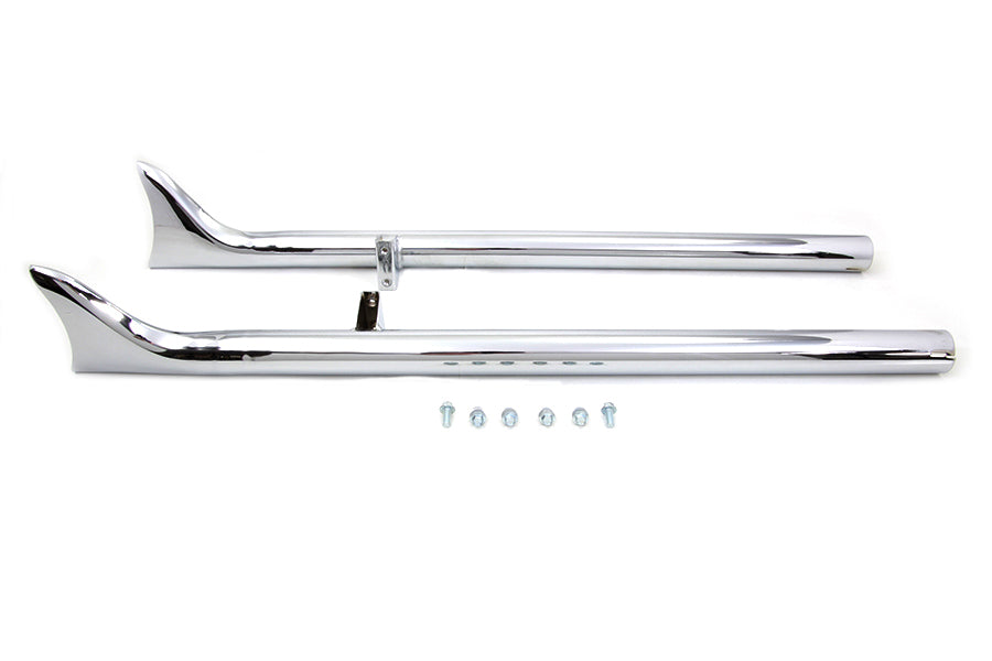 30-3049 - Indian Straight Fishtail Set Chrome by V-Twin
