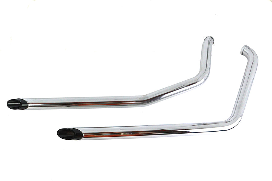 30-3056 - Exhaust Drag Pipe Set with Short Black Slash Tips by V-Twin