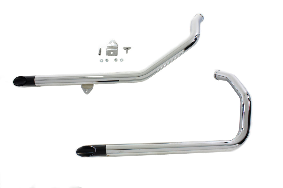 30-3104 - Wyatt Gatling Exhaust Drag Pipe Set With Black Slash Tips by V-Twin