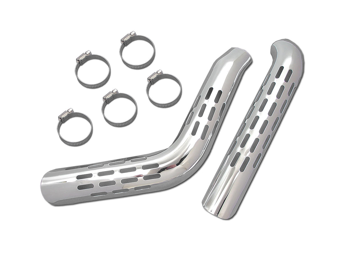 30-3170 - Exhaust Heat Shield Set Perforated Style Chrome by V-Twin