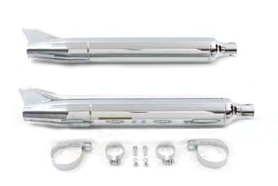 30-3186 - Replica Fishtail Muffler Set Chrome by V-Twin