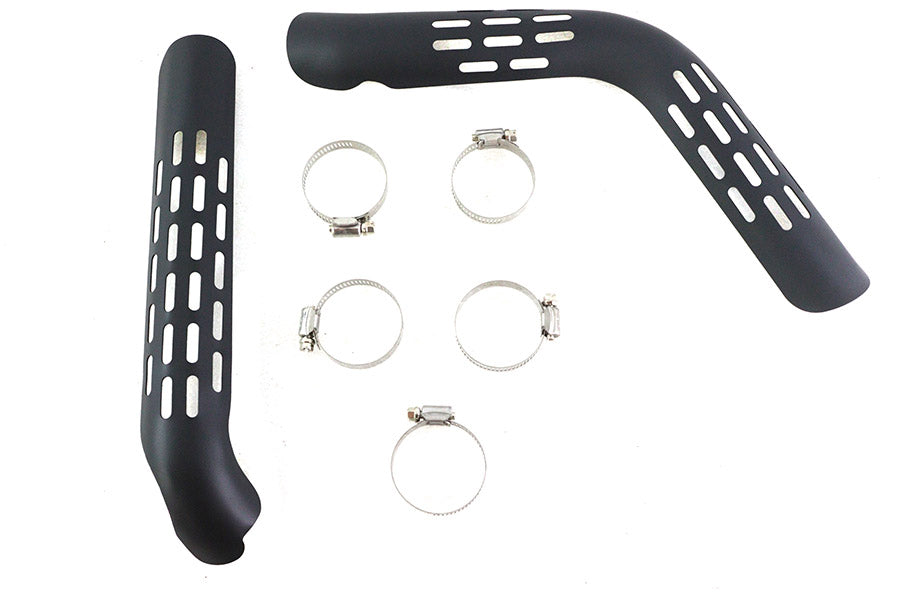 30-3206 - Exhaust Heat Shield Set Perforated Style Black by V-Twin
