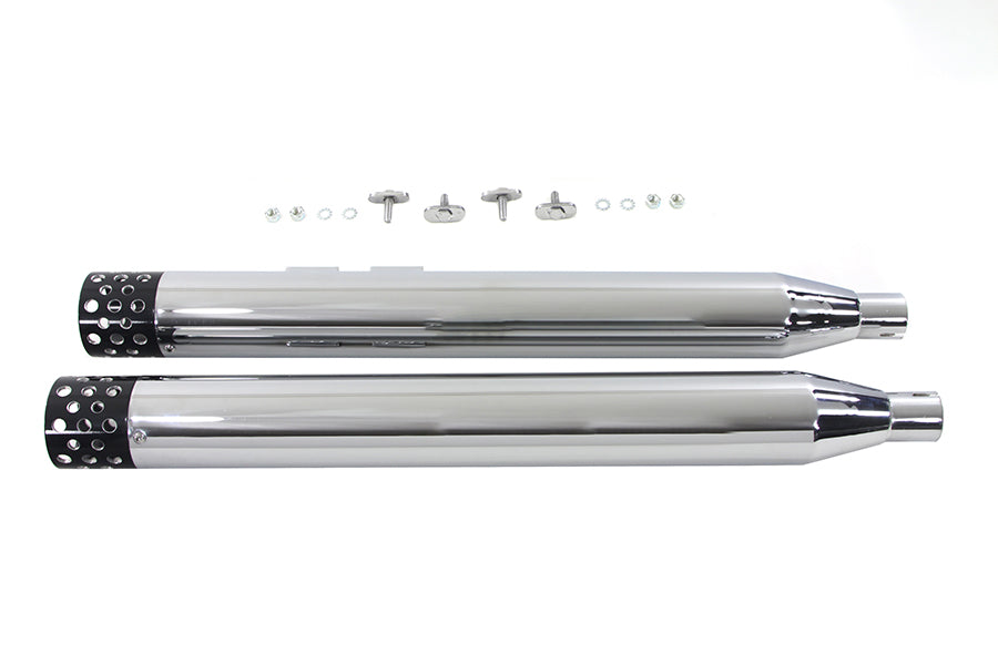 30-3382 - Muffler Set with Black Shooter Style Ends by V-Twin