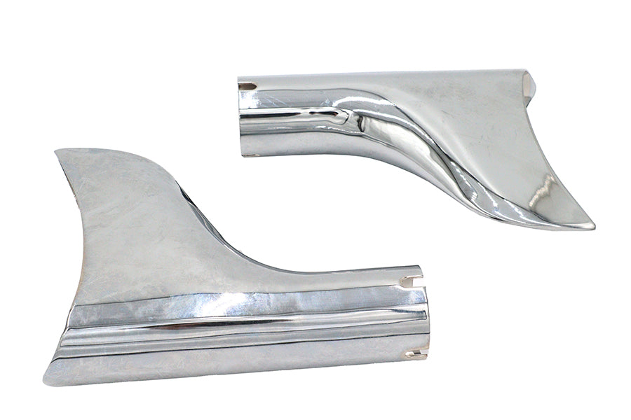 30-3421 - Chrome Fishtail Tip Set for 1-3/4 inch Muffler by V-Twin