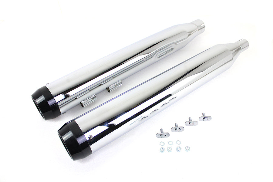 30-4012 - Wyatt Gatling Muffler Set Chrome with Black Taper Tip by Wyatt Gatling