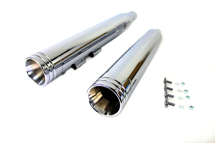 30-4014 - Wyatt Gatling Muffler Set Chrome with Chrome 2 Ring Comet by Wyatt Gatling