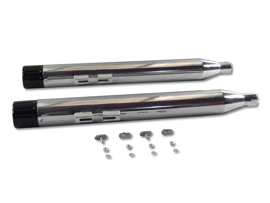 30-4056 - Muffler Set with Black Revolver End Tips by V-Twin