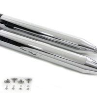 30-4095 - Wyatt Gatling Chrome Muffler Set with Black Gun Barrel Ends by V-Twin