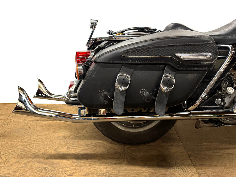30-7979 - FLT Upsweep Straight Fishtail Set Chrome by V-Twin