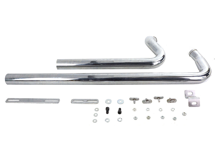 30-8113 - Exhaust Drag Pipe Set Chrome Shotgun Style by V-Twin