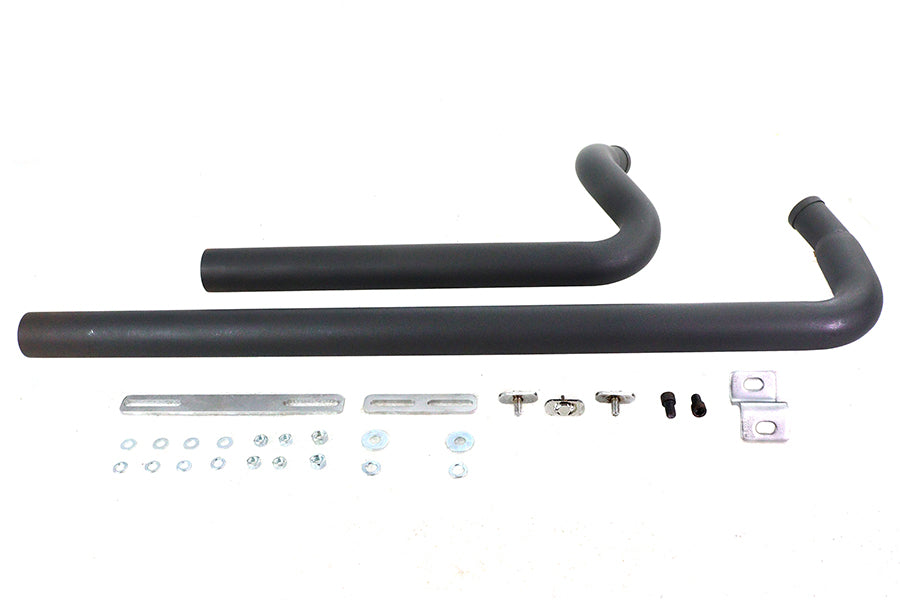 30-8114 - Exhaust Drag Pipe Set Black Shotgun Style by V-Twin