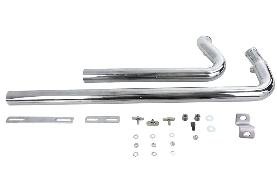 30-8115 - Exhaust Drag Pipe Set Chrome Shotgun Style by V-Twin