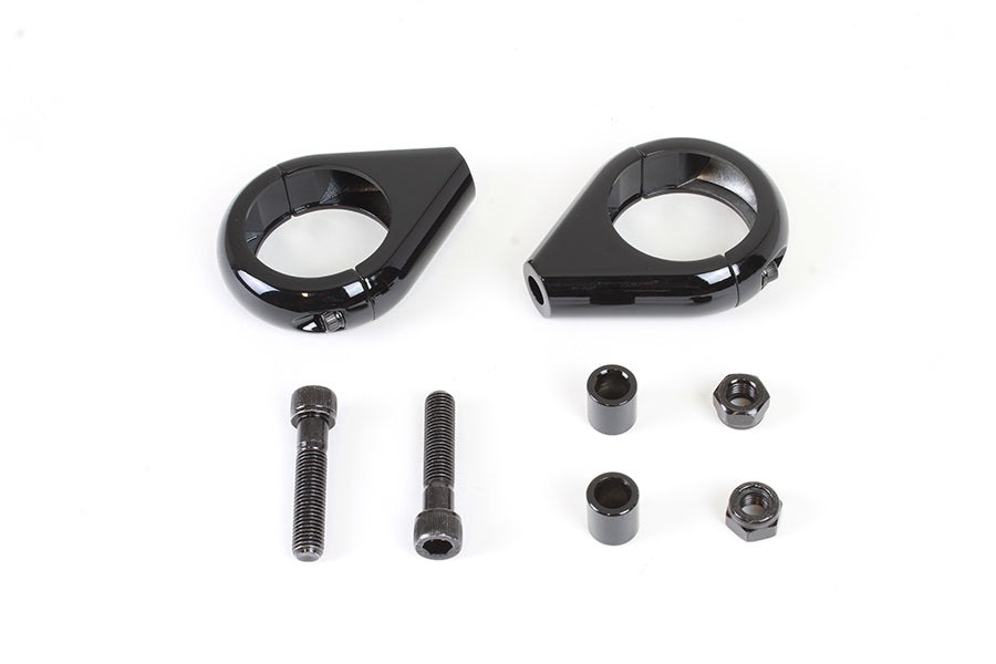 31-0085 - Black Turn Signal Clamp Kit for 39mm Forks by V-Twin