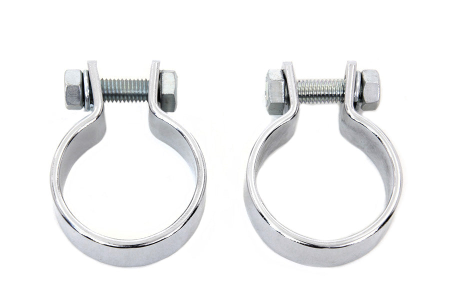 31-0270 - Chrome 1-5/8 inch Muffler Body and End Clamp Set by V-Twin