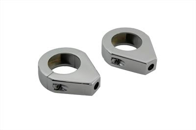 31-0304 - Chrome Turn Signal Clamp Set 35mm Forks by V-Twin