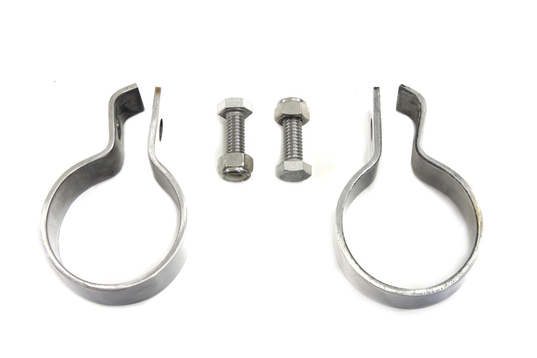 31-0318 - Chrome 1-7/8  Muffler End Clamp Set by V-Twin