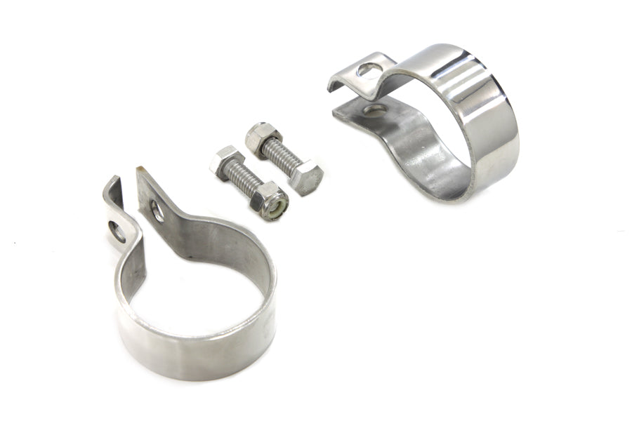 31-0318 - Chrome 1-7/8  Muffler End Clamp Set by V-Twin