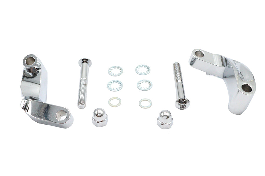 31-0392 - Chrome Smooth Mirror Relocation Kit by V-Twin