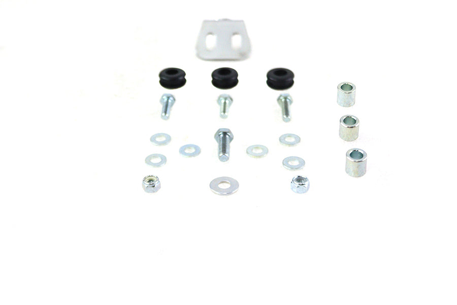 31-0685 - Chrome Round Oil Tank Mount Kit by V-Twin