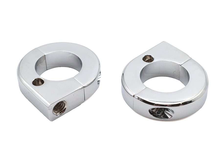 31-0696 - Chrome Universal Mount Clamp Set 1-1/8 by V-Twin
