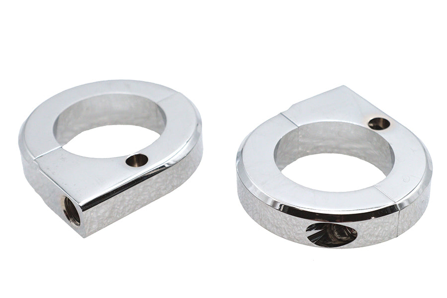 31-0698 - Chrome Universal Mount Clamp Set 1-3/8 by V-Twin