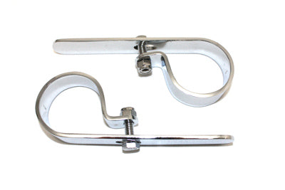 31-0816 - Chrome 1-7/8 inch Exhaust  inchP inch Clamp Set by V-Twin