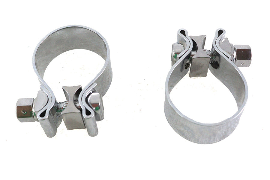 31-1007 - Chrome 1-7/8  Muffler End Clamp Set by V-Twin