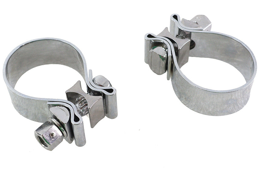 31-1007 - Chrome 1-7/8  Muffler End Clamp Set by V-Twin