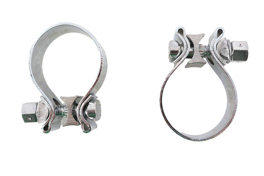 31-1007 - Chrome 1-7/8  Muffler End Clamp Set by V-Twin