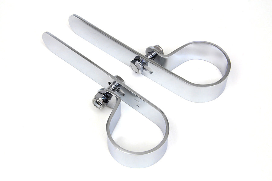 31-1011 - Chrome 1-3/4 inch Exhaust  inchP inch Clamp Set by V-Twin