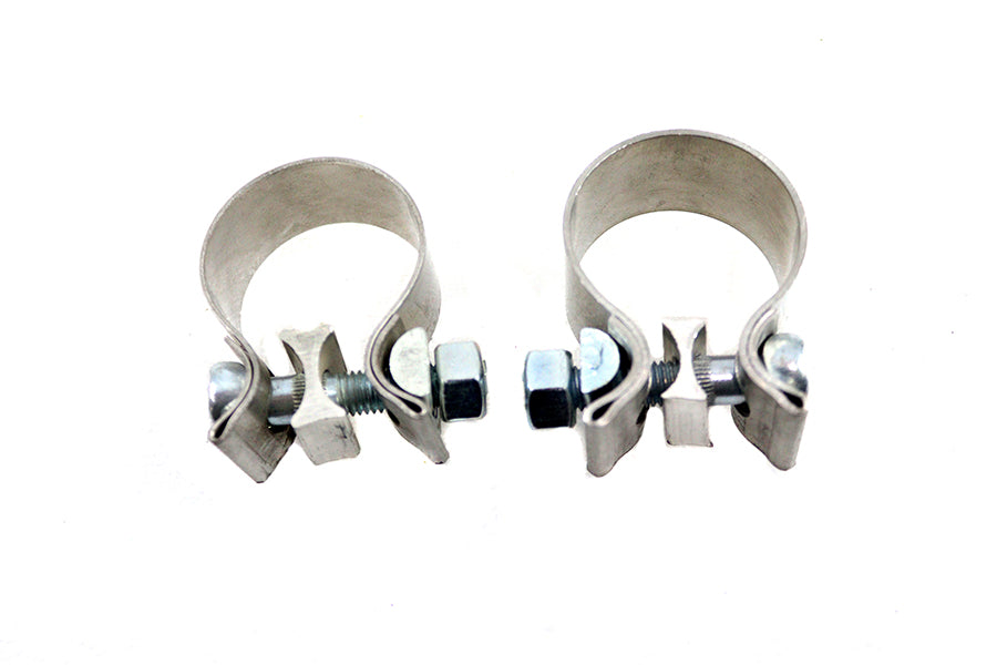 31-1716 - 1-7/8 inch Muffler End Clamp Set Stainless Steel by V-Twin