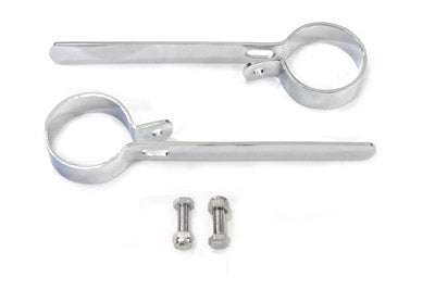31-2102 - Chrome 2 inch Exhaust Hanger Clamp Set by V-Twin