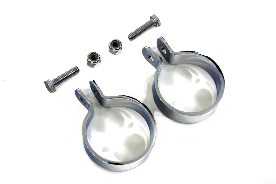 31-2103 - Chrome 1-7/8  Muffler End Clamp Set by V-Twin