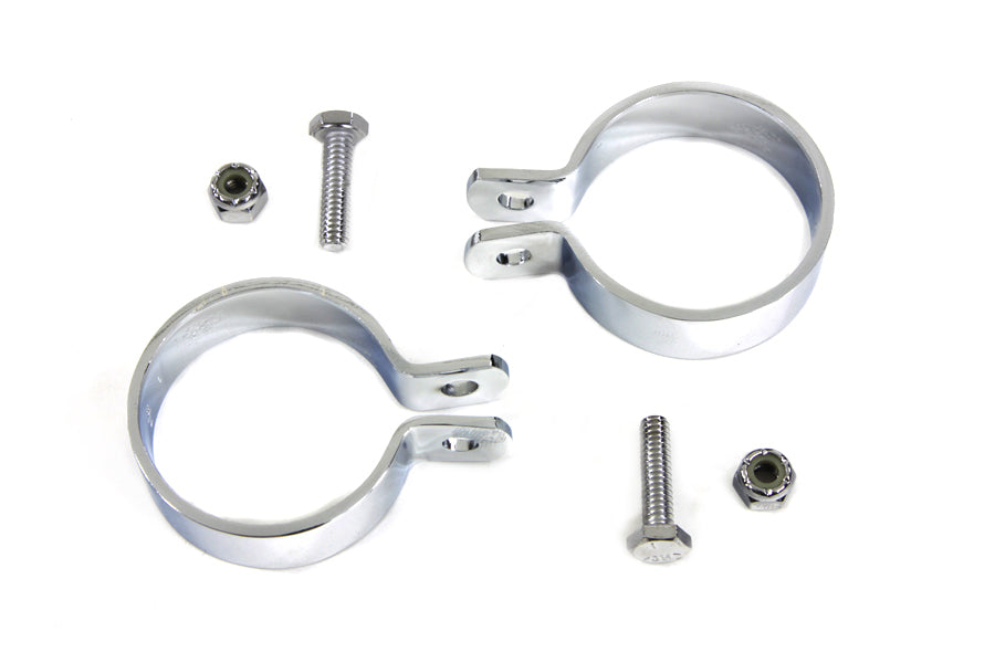 31-2103 - Chrome 1-7/8  Muffler End Clamp Set by V-Twin