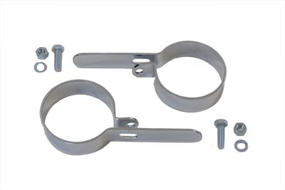 31-2107 - Chrome 2-3/4 inch Muffler Hanger Clamp Set by V-Twin