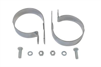 31-2109 - Chrome 3-1/4  Muffler Body and End Clamp Set by V-Twin
