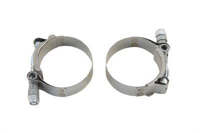 31-2111 - Stainless Steel Hex Nut Type Exhaust Clamp Set by V-Twin