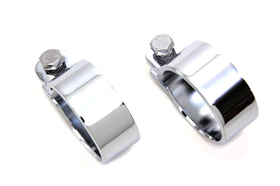 31-2144 - Chrome 1-7/8  Heavy Muffler Body and End Clamp Set by V-Twin