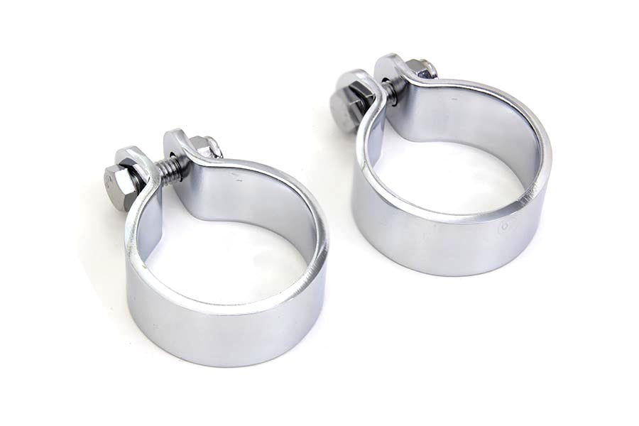 31-2144 - Chrome 1-7/8  Heavy Muffler Body and End Clamp Set by V-Twin