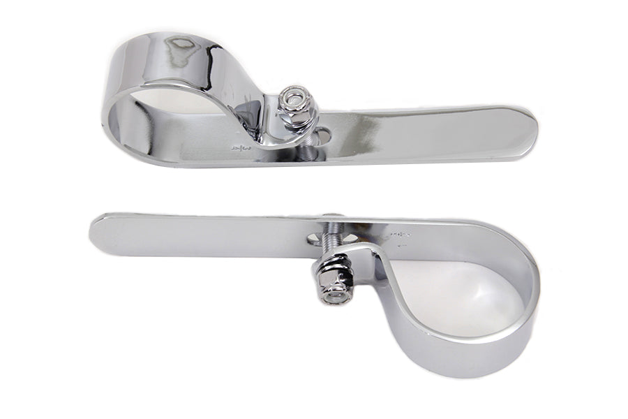31-2146 - Chrome 1-3/4 inch Exhaust  inchP inch Clamp Set by V-Twin